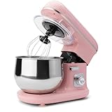 Clatronic® Küchenmaschine 1100 Watt | Knetmaschine 5L | inkl. Knethaken, Rührhaken und Schneebsen | für bis zu 3 kg Teig | robustes Spezialgetriebe | Food Processor | Teigmaschine KM 3711 pink