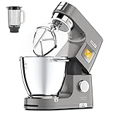 Kenwood Küchengeräte Titanium Chef Patissier XL KWL90.034SI – Küchenmaschine mit integrierter Waage & 7 L Rührschüssel mit Wärmefunktion, 1400 Watt, inkl. 4-teiligem Patisserie-Set, silber