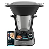 Cecotec Mambo Touch Multifunktions-Küchenmaschine, 1600 W, 37 Funktionen, 5 Zoll TFT Touchscreen mit integriertem Rezeptar, 3, Liter Kapazität, APP, Waage und Krug aus Edelstahl, 04345, Schwarz
